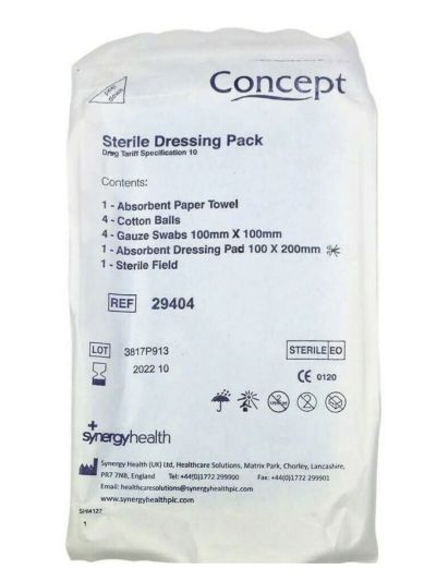 Concept Tariff Dressing Pack (sterile) Spec 10 - Single
